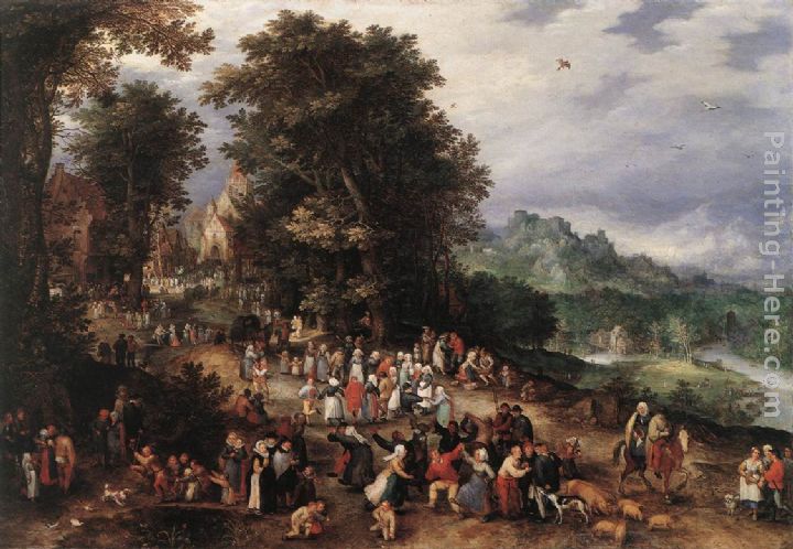 A Flemish Fair painting - Jan the elder Brueghel A Flemish Fair art painting